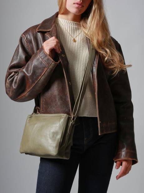 Cross Body Tas Cow Leder Basilic pepper Groen cow BCOW83 ander zicht 1